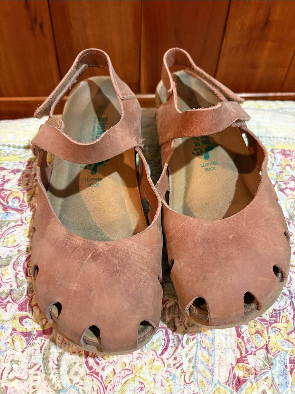 Women’s Leather Mary Jane Sandals in Muted Rust Brown